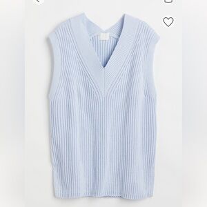 H&M Rib-knit Sweater Vest size medium color light blue